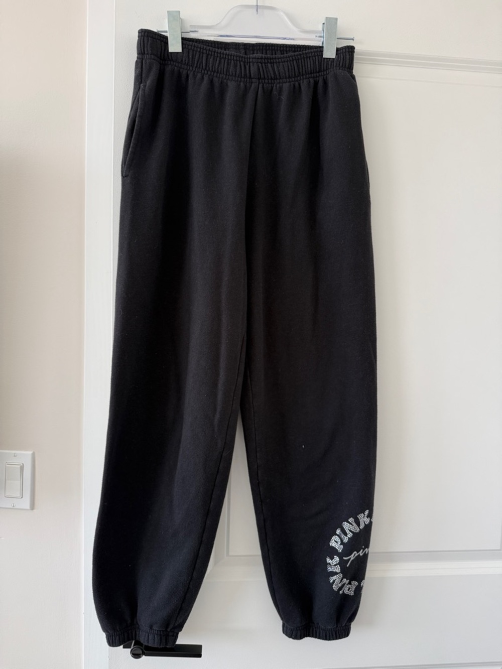 PINK Victoria's Secret Black Kids Joggers with Logo Accent